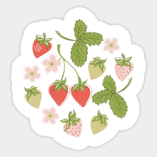 Strawberry set Sticker